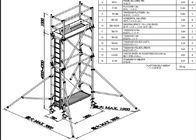 이동할 수 있는 알루미늄 비계 탑 내구재 7.5m 쉬운 탑 비계